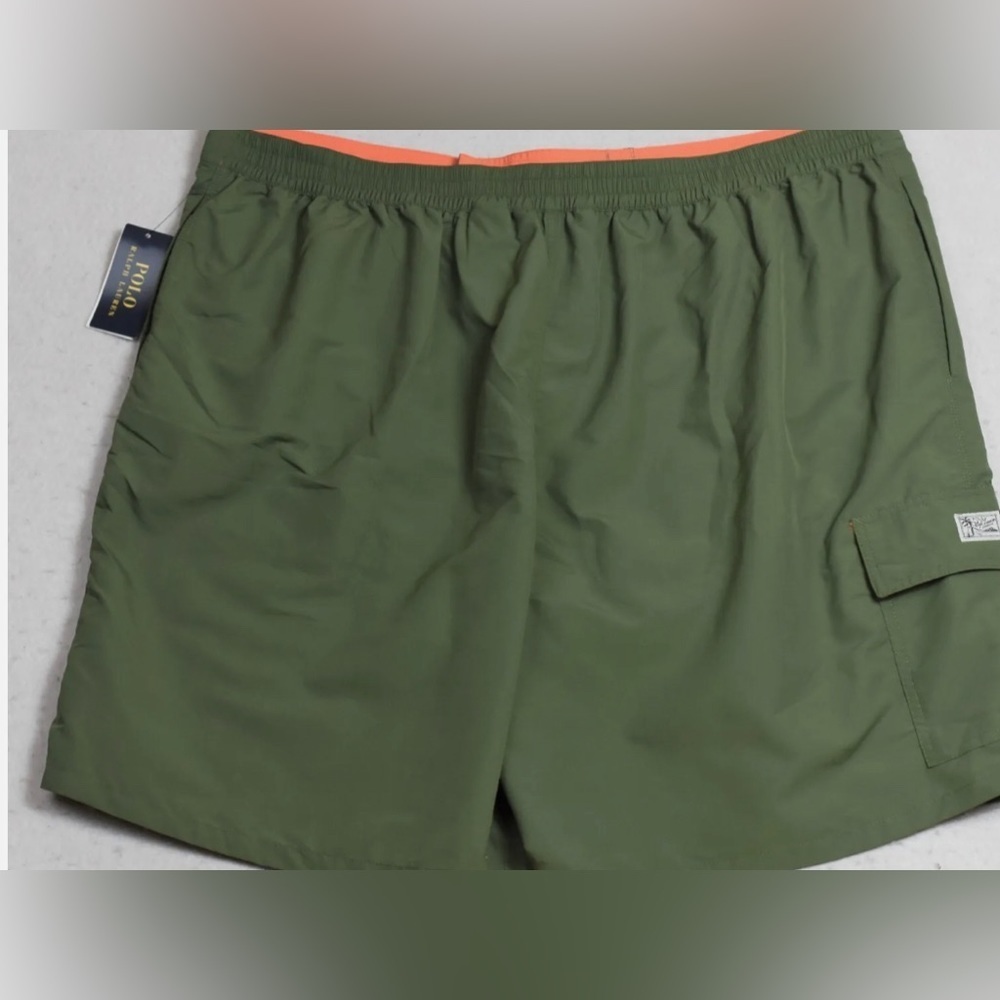 Polo Ralph Lauren Swim Trunks Briefs Shorts Olive Green - Picture 4 of 5